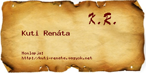 Kuti Renáta névjegykártya